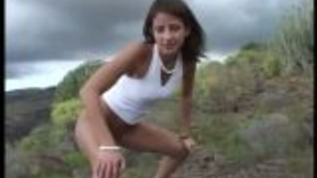 Cute Girl Shitting Outdoor